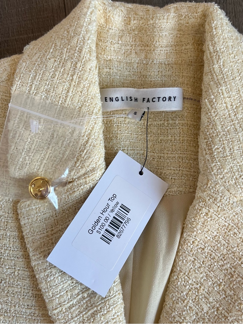 NWT English Factory Tweed Short Sleeve Shirt - Picture 5 of 7
